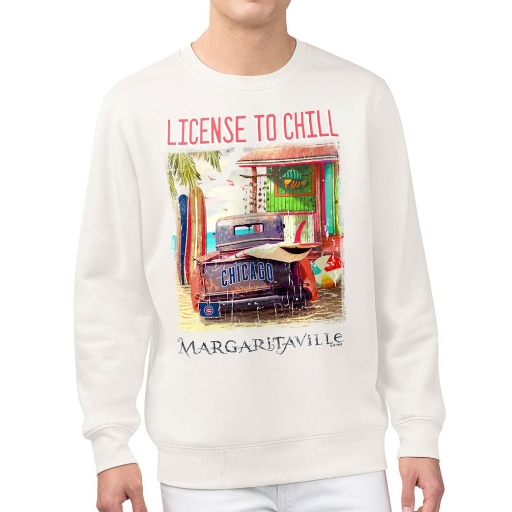 Chicago Cubs Margaritaville License to Chill Fleece Sweatshirt - Cream