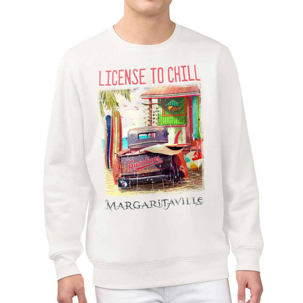 Cleveland Guardians Margaritaville License to Chill Fleece Sweatshirt - Cream