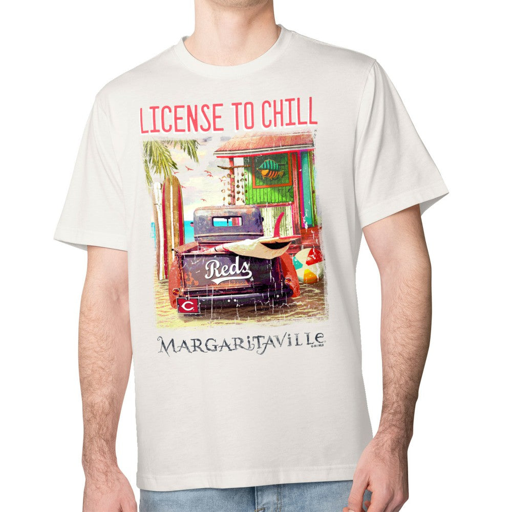 Cincinnati Reds Margaritaville License to Chill T-Shirt - Cream