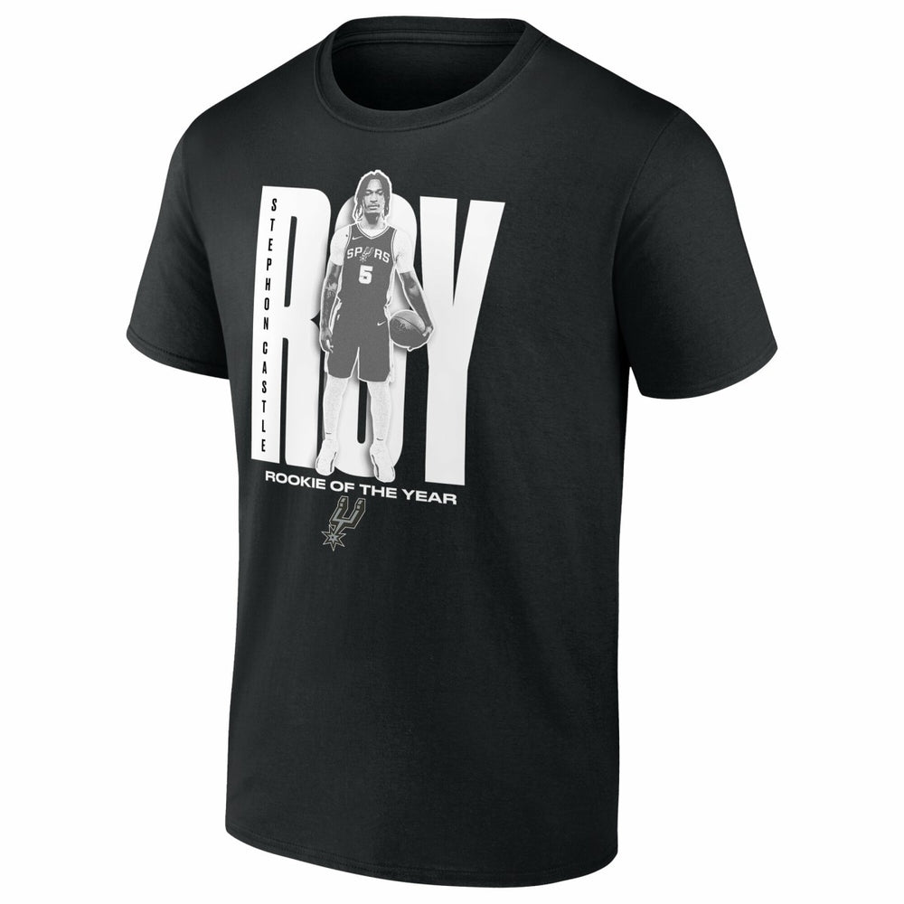Stephon Castle San Antonio Spurs 2025 NBA Rookie of the Year T-Shirt - Black discount