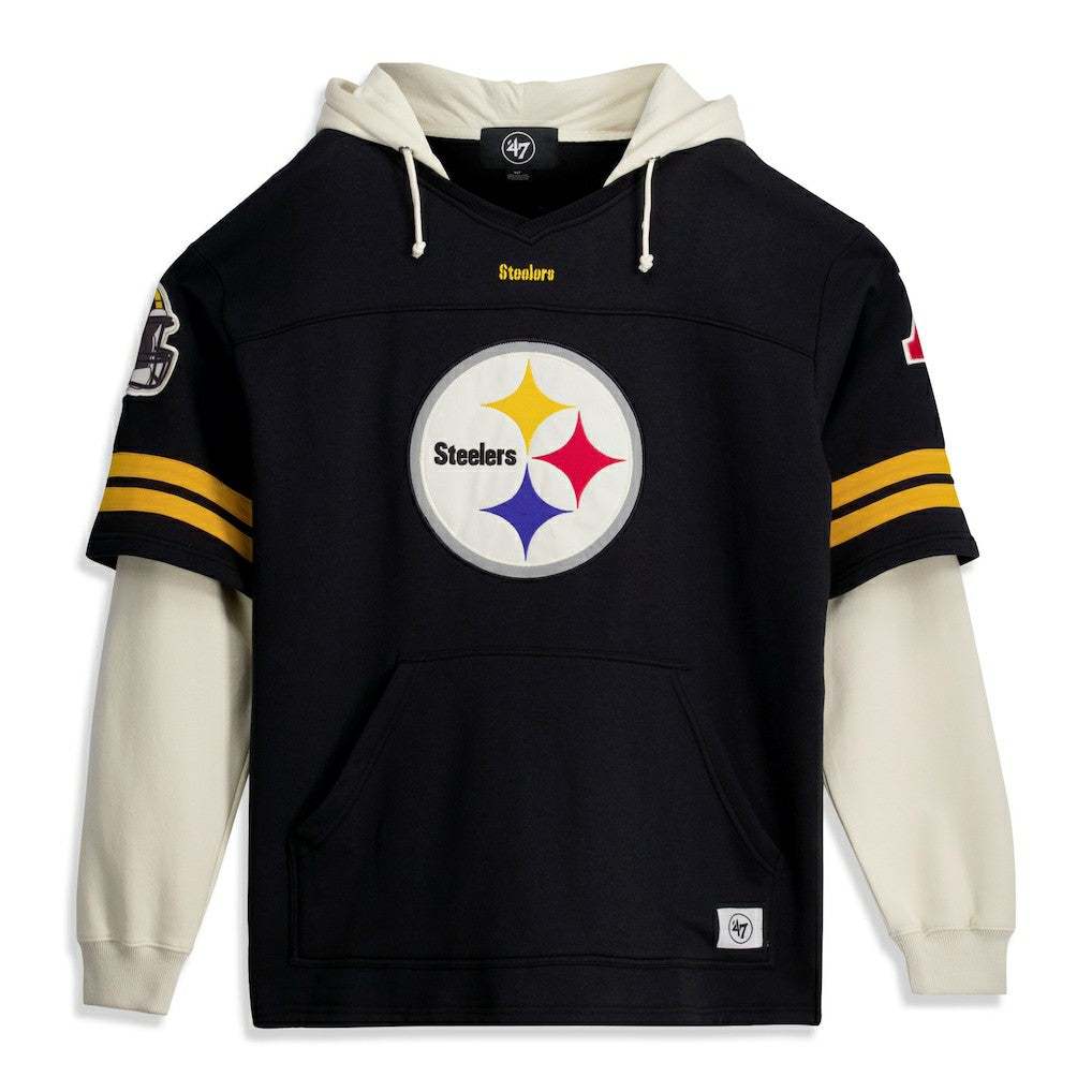 NFL Pittsburgh Steelers '47 Big & Tall Split Zone Cornerback V-Neck Hoodie