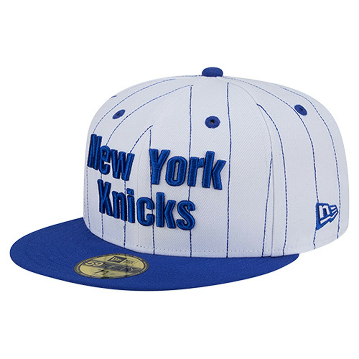 New York Knicks Wordmark Pinstripe 59FIFTY Fitted Hat - White | New Era on sale