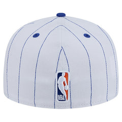 New York Knicks Wordmark Pinstripe 59FIFTY Fitted Hat - White | New Era on sale
