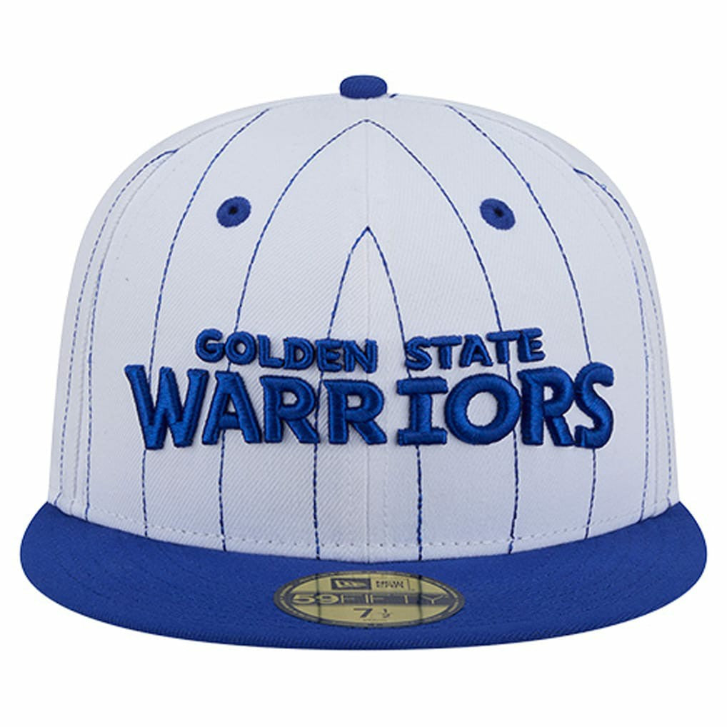 Golden State Warriors Wordmark Pinstripe 59FIFTY Fitted Hat sale - White | New Era online