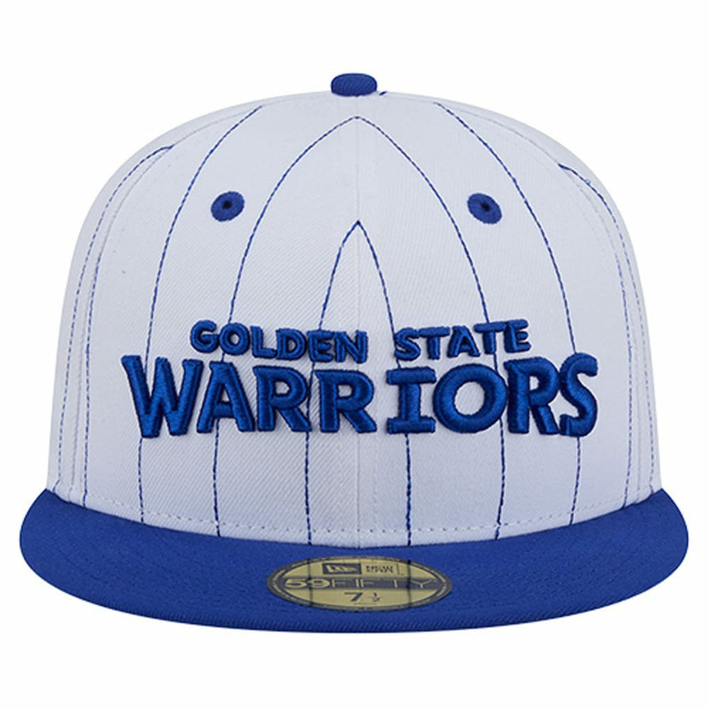 Golden State Warriors Wordmark Pinstripe 59FIFTY Fitted Hat sale - White | New Era online