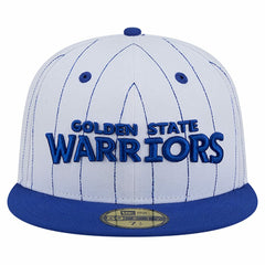 Golden State Warriors Wordmark Pinstripe 59FIFTY Fitted Hat sale - White | New Era online