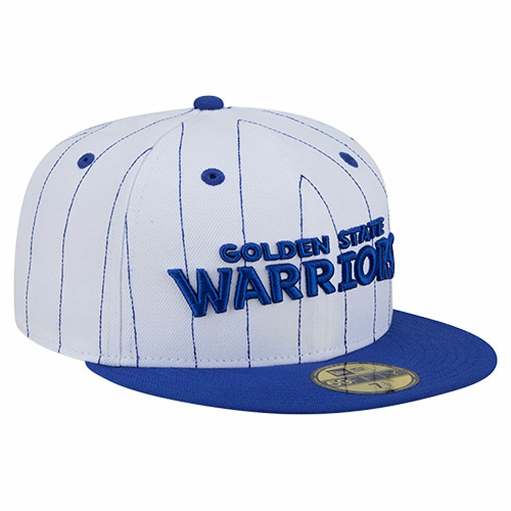 Golden State Warriors Wordmark Pinstripe 59FIFTY Fitted Hat sale - White | New Era online