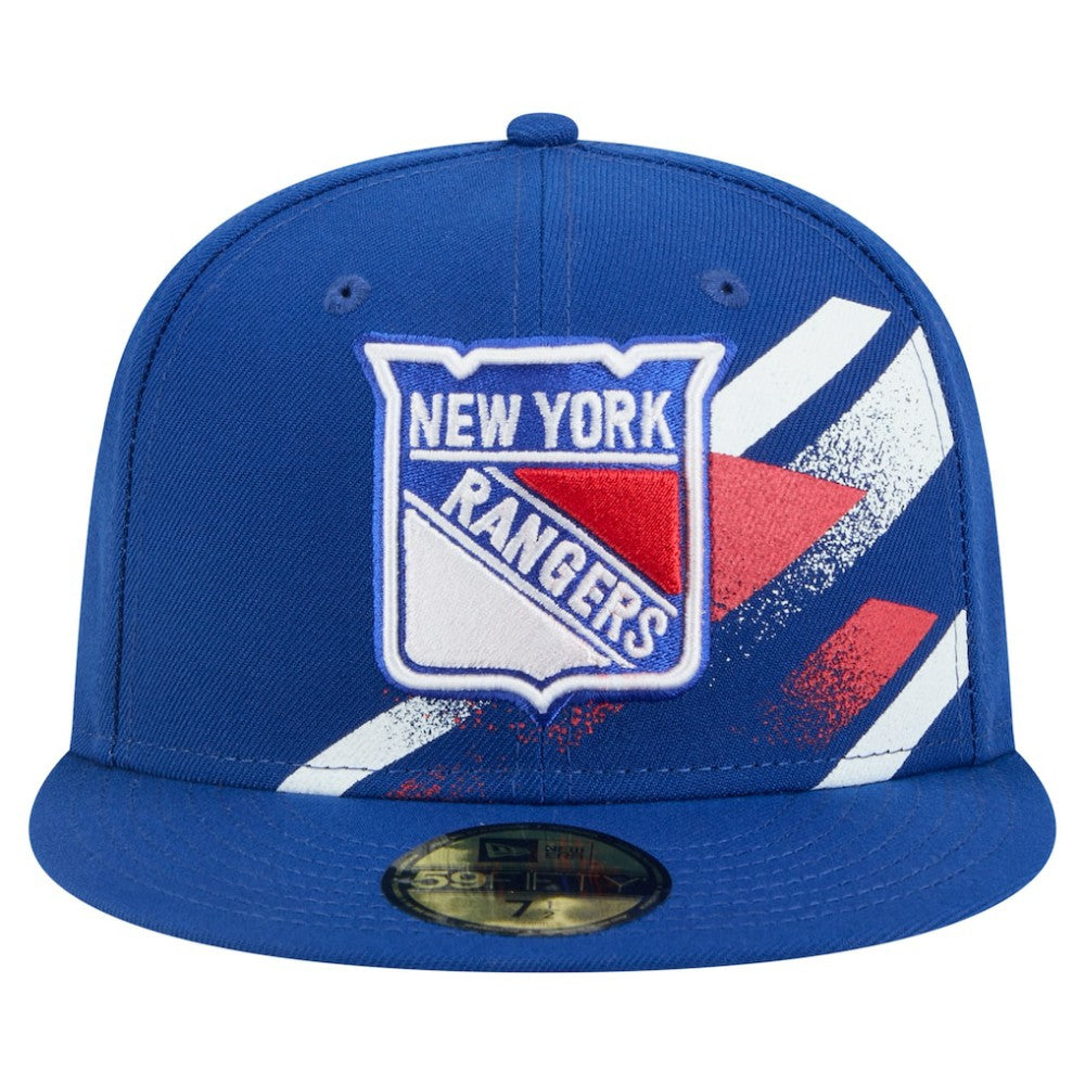 New York Rangers New Era Faded Lines 59FIFTY Fitted Hat