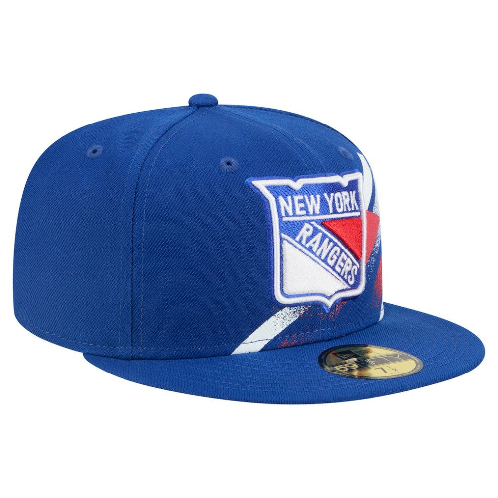 New York Rangers New Era Faded Lines 59FIFTY Fitted Hat