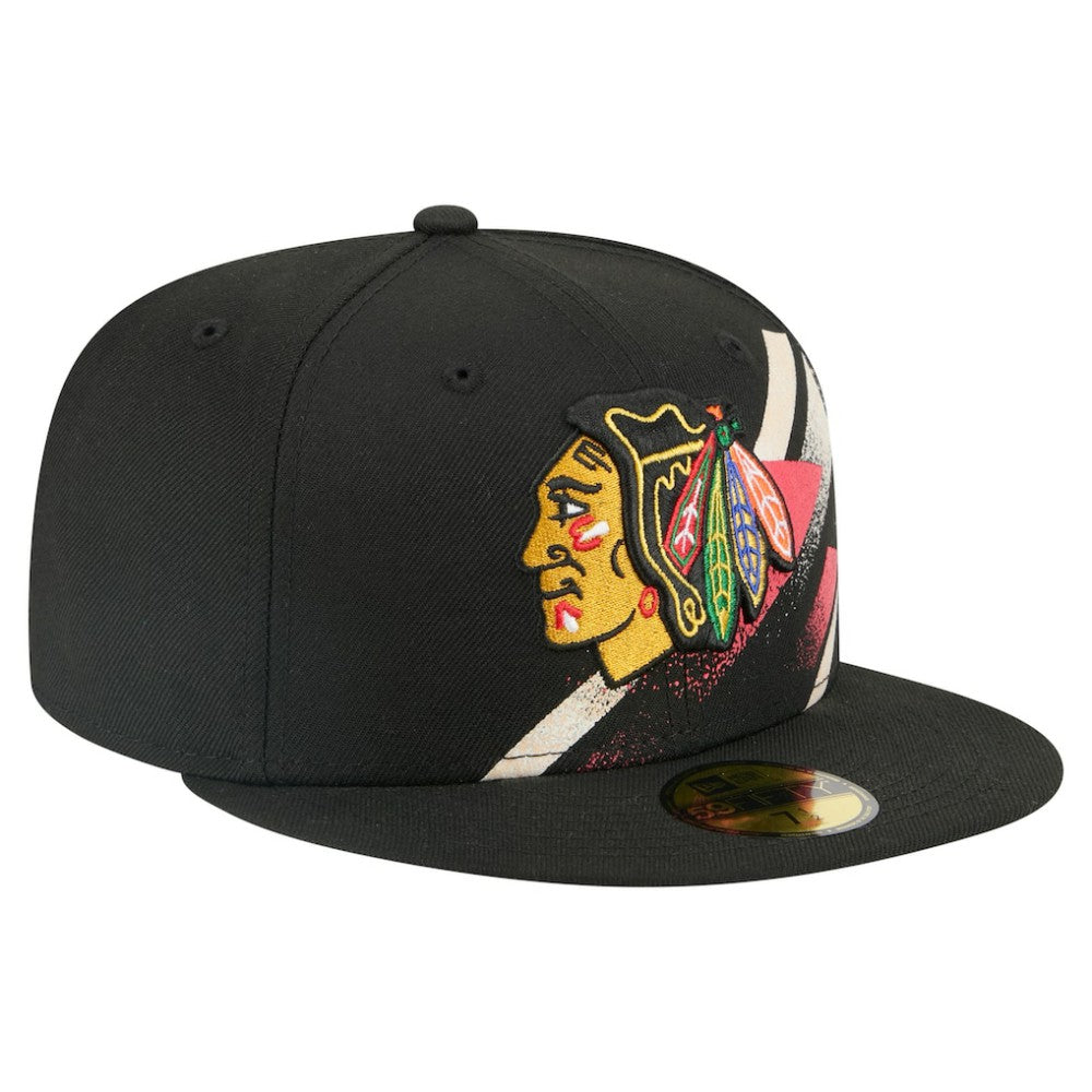 Chicago Blackhawks New Era Faded Lines 59FIFTY Fitted Hat