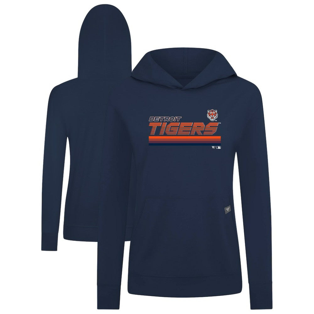 Detroit Tigers Levelwear Women's Relay Breaker Pullover Hoodie - Navy