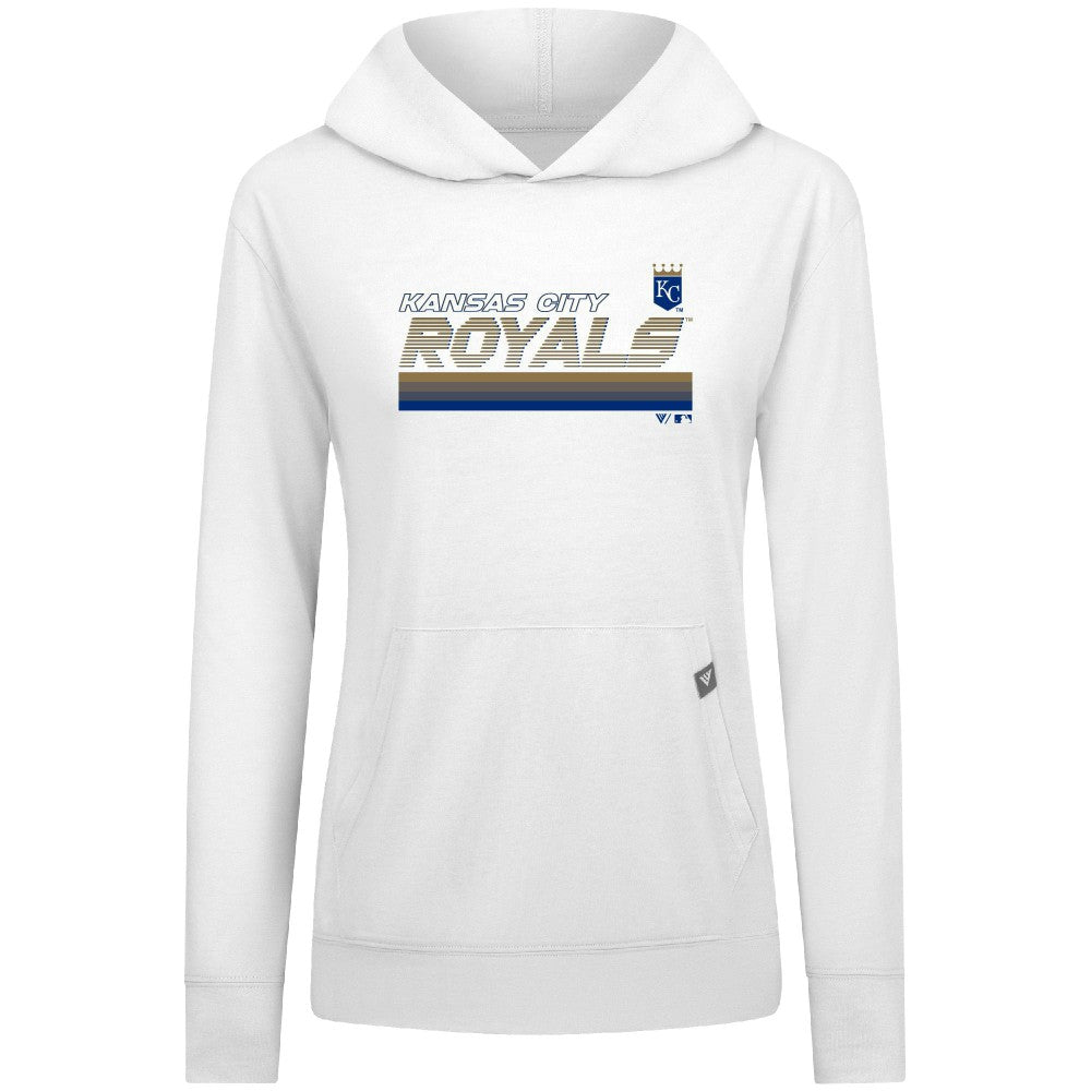 Kansas City Royals Levelwear Women's Relay Breaker Pullover Hoodie - White