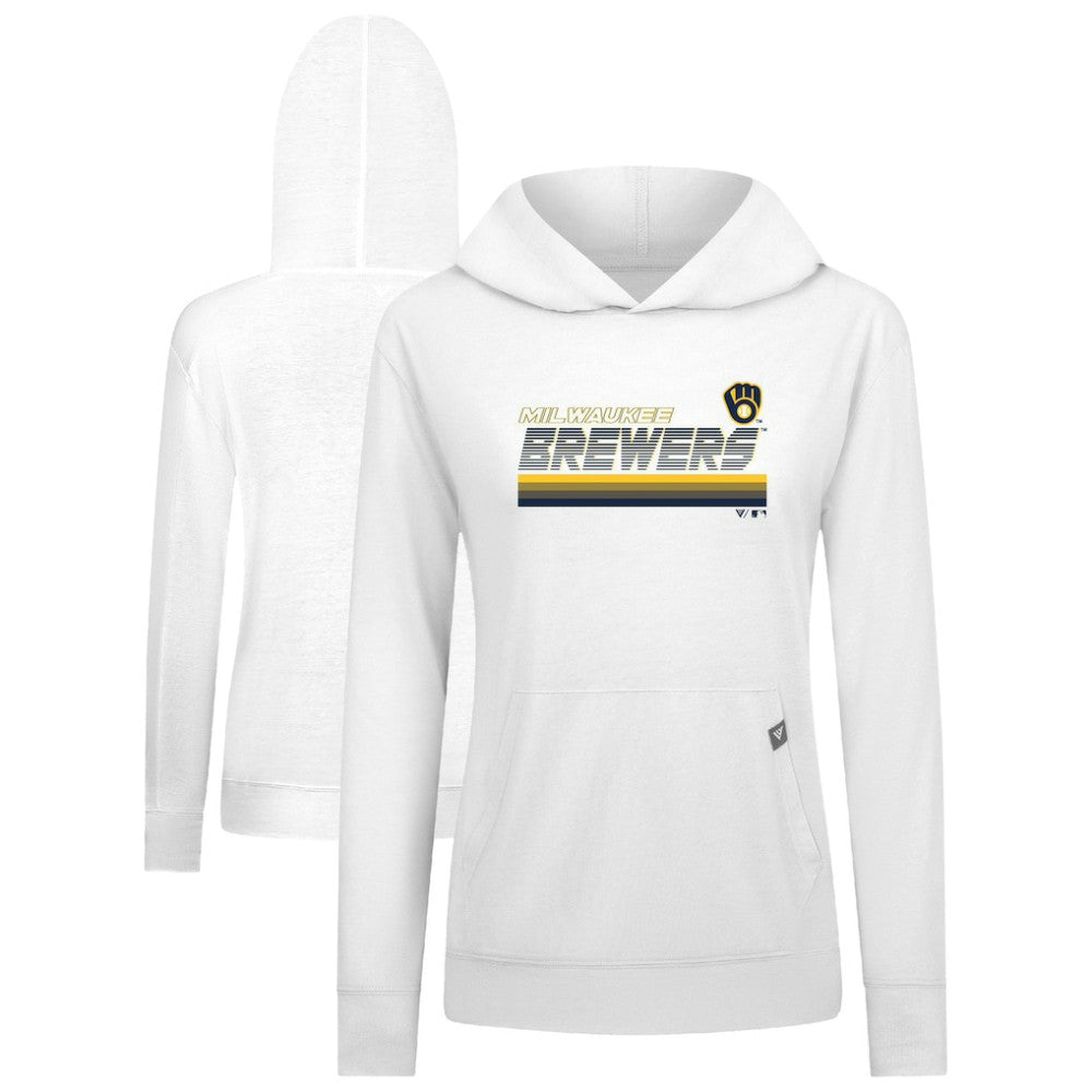 Milwaukee Brewers Levelwear Women's Relay Breaker Pullover Hoodie - White