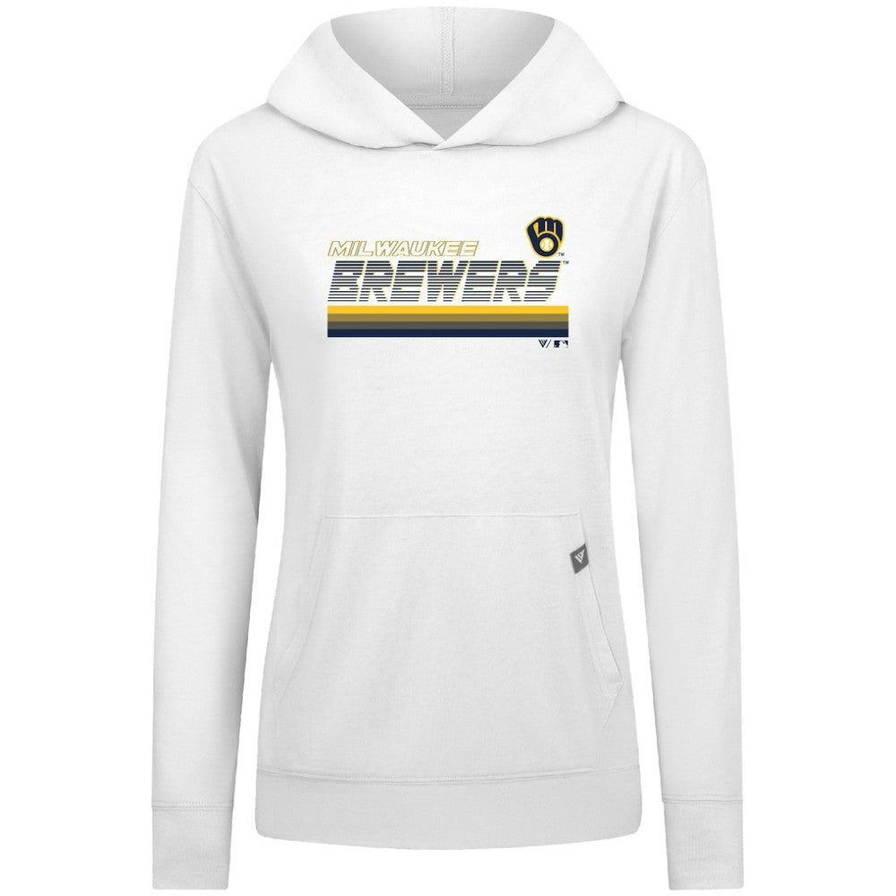 Milwaukee Brewers Levelwear Women's Relay Breaker Pullover Hoodie - White