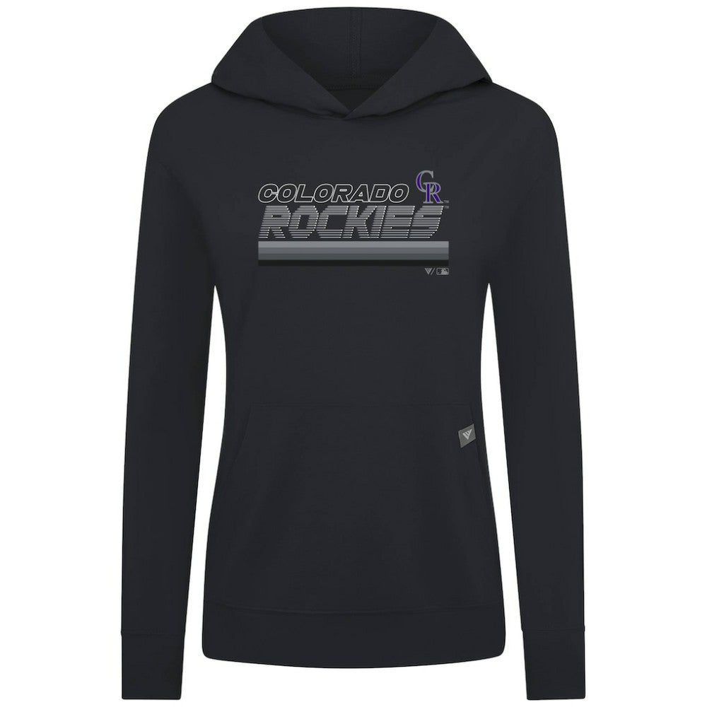 Colorado Rockies Levelwear Women's Relay Breaker Pullover Hoodie - Black