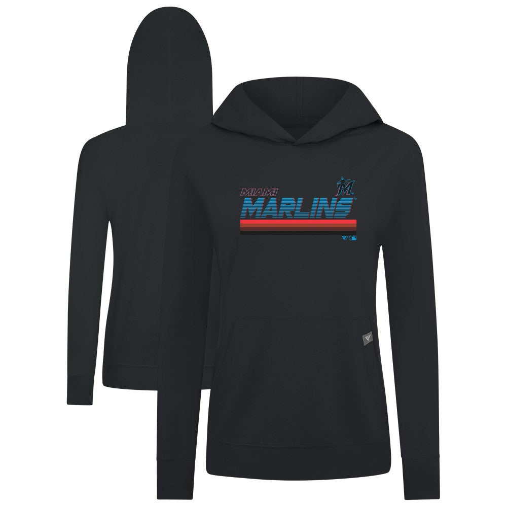 Miami Marlins Levelwear Women's Relay Breaker Pullover Hoodie - Black