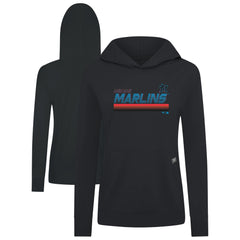Miami Marlins Levelwear Women's Relay Breaker Pullover Hoodie - Black