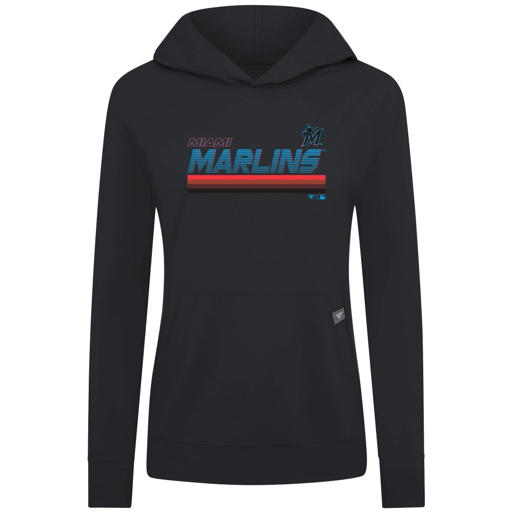 Miami Marlins Levelwear Women's Relay Breaker Pullover Hoodie - Black
