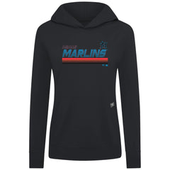 Miami Marlins Levelwear Women's Relay Breaker Pullover Hoodie - Black