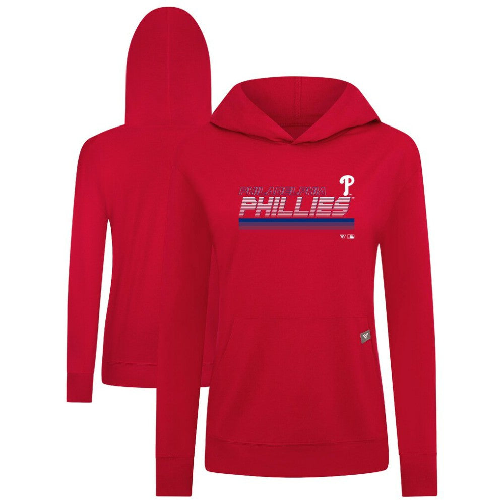 Philadelphia Phillies Levelwear Women's Relay Breaker Pullover Hoodie - Red