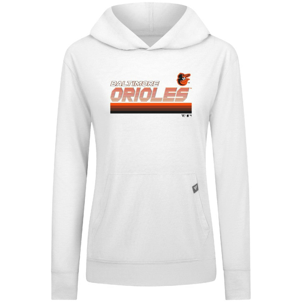 Baltimore Orioles Levelwear Women's Relay Breaker Pullover Hoodie - White