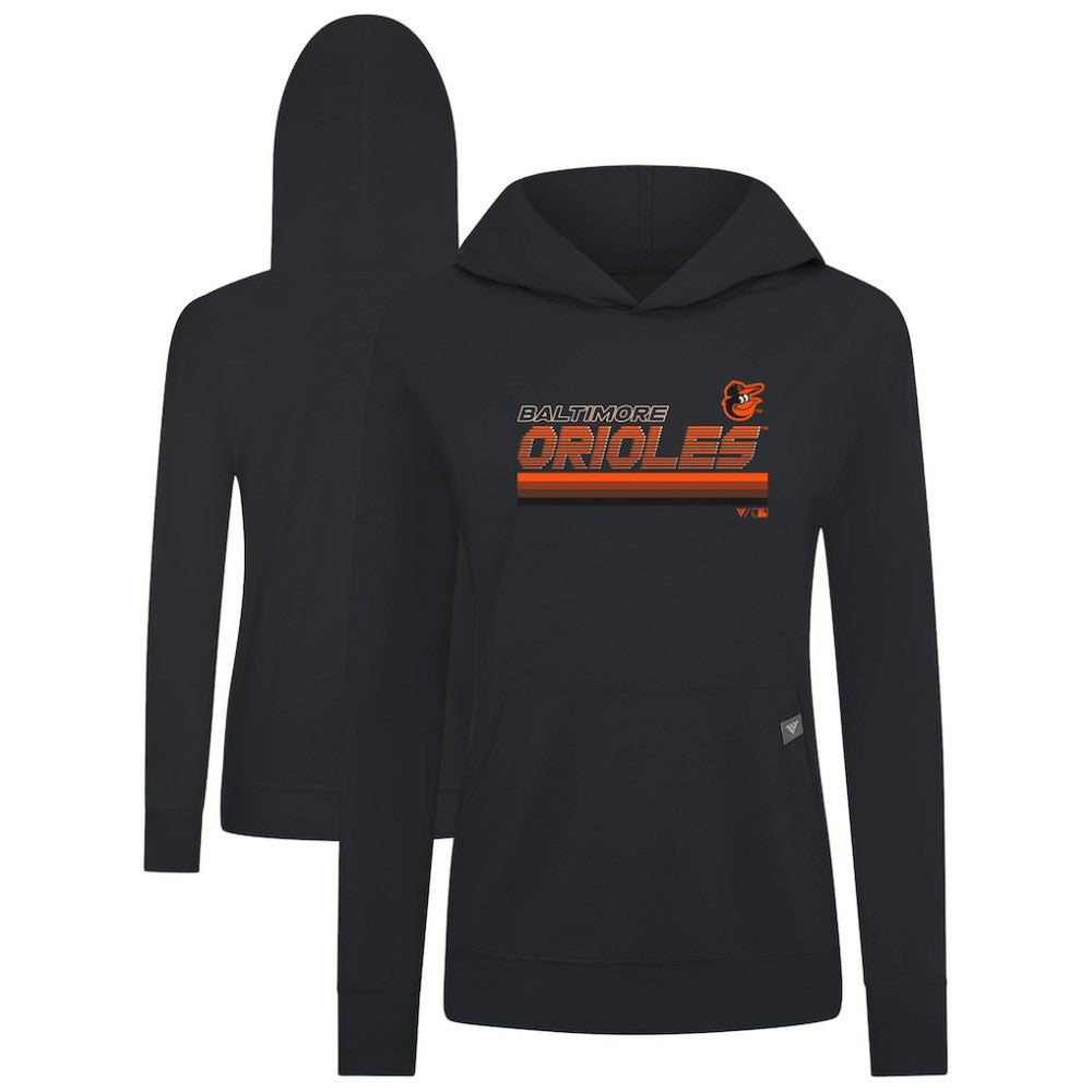 Baltimore Orioles Levelwear Women's Relay Breaker Pullover Hoodie - Black
