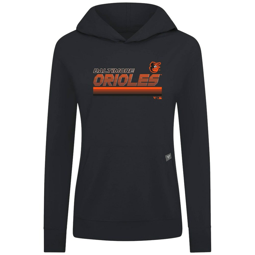 Baltimore Orioles Levelwear Women's Relay Breaker Pullover Hoodie - Black