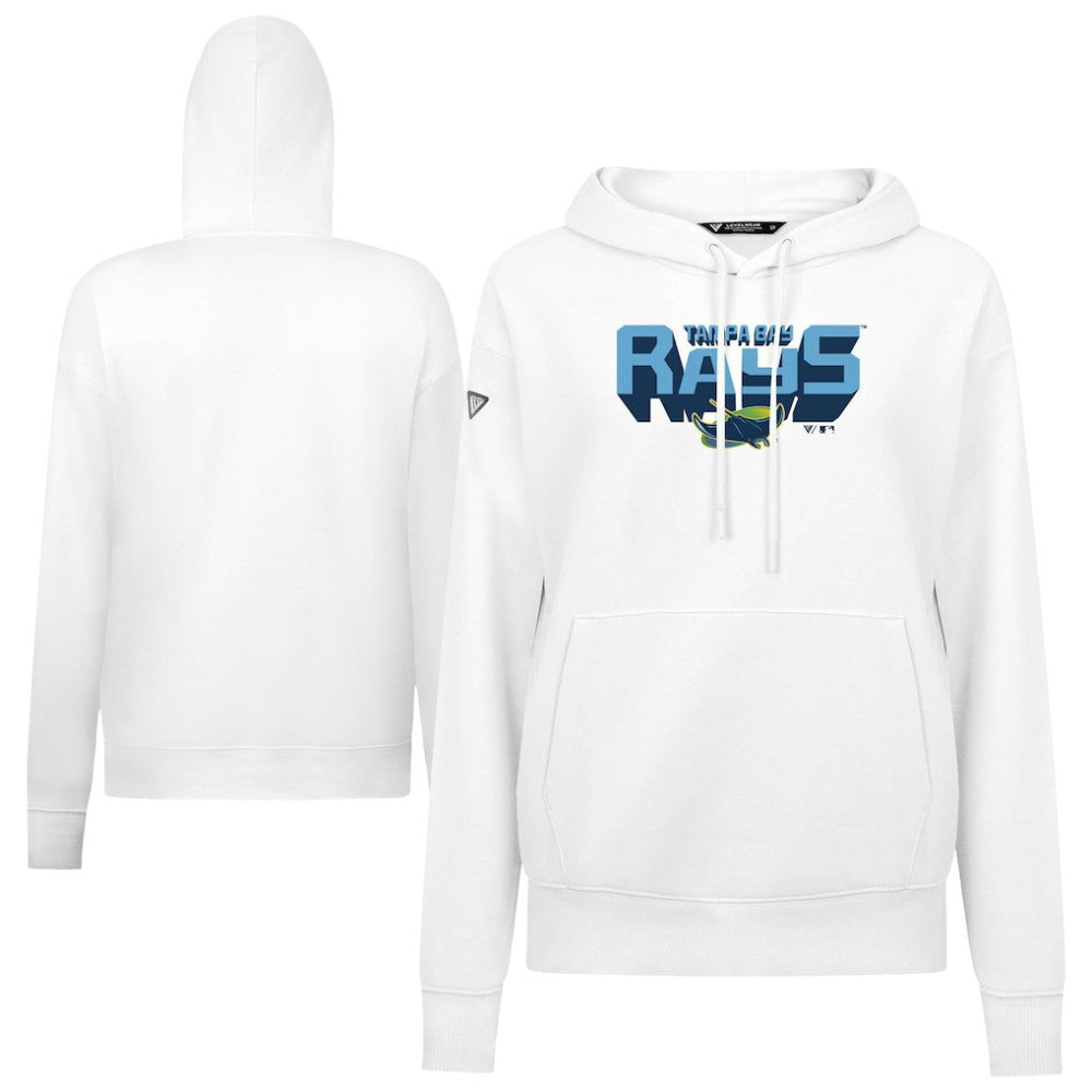 Tampa Bay Rays Levelwear Women's Adorn Retro 3D Pullover Hoodie - White