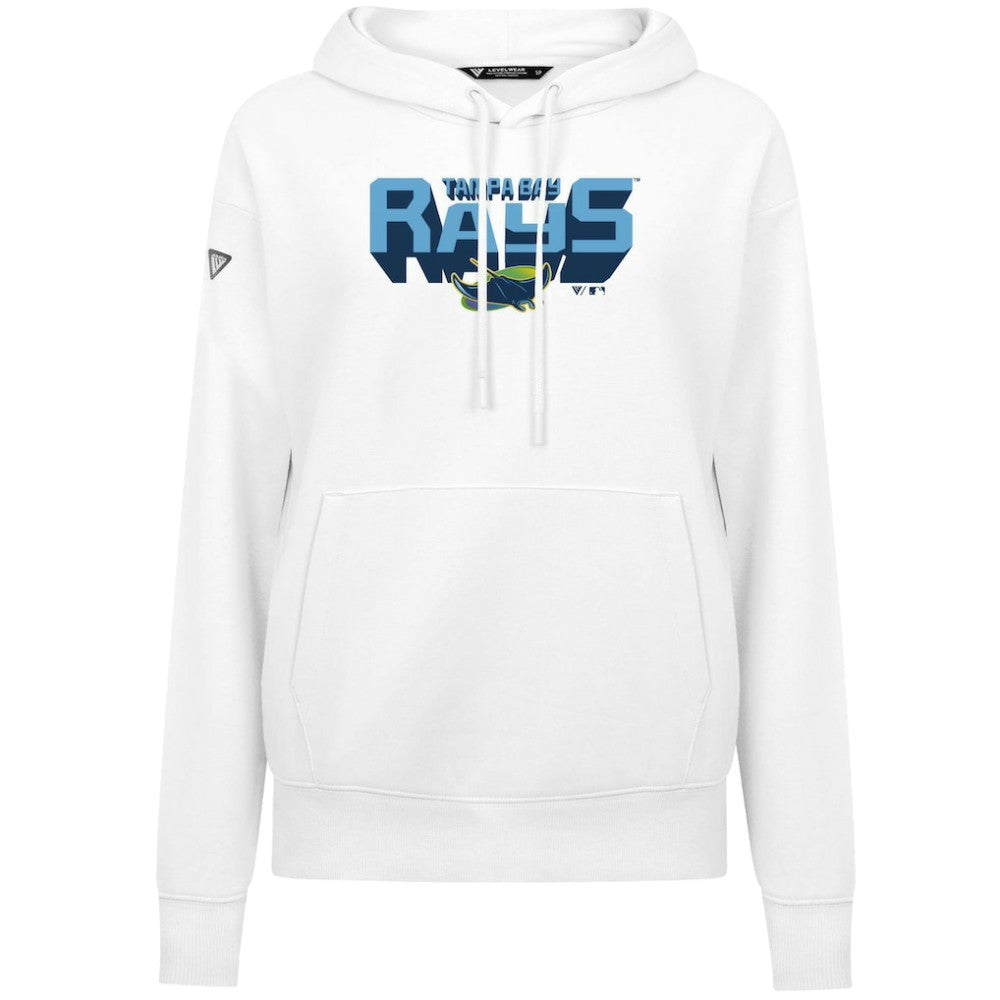 Tampa Bay Rays Levelwear Women's Adorn Retro 3D Pullover Hoodie - White