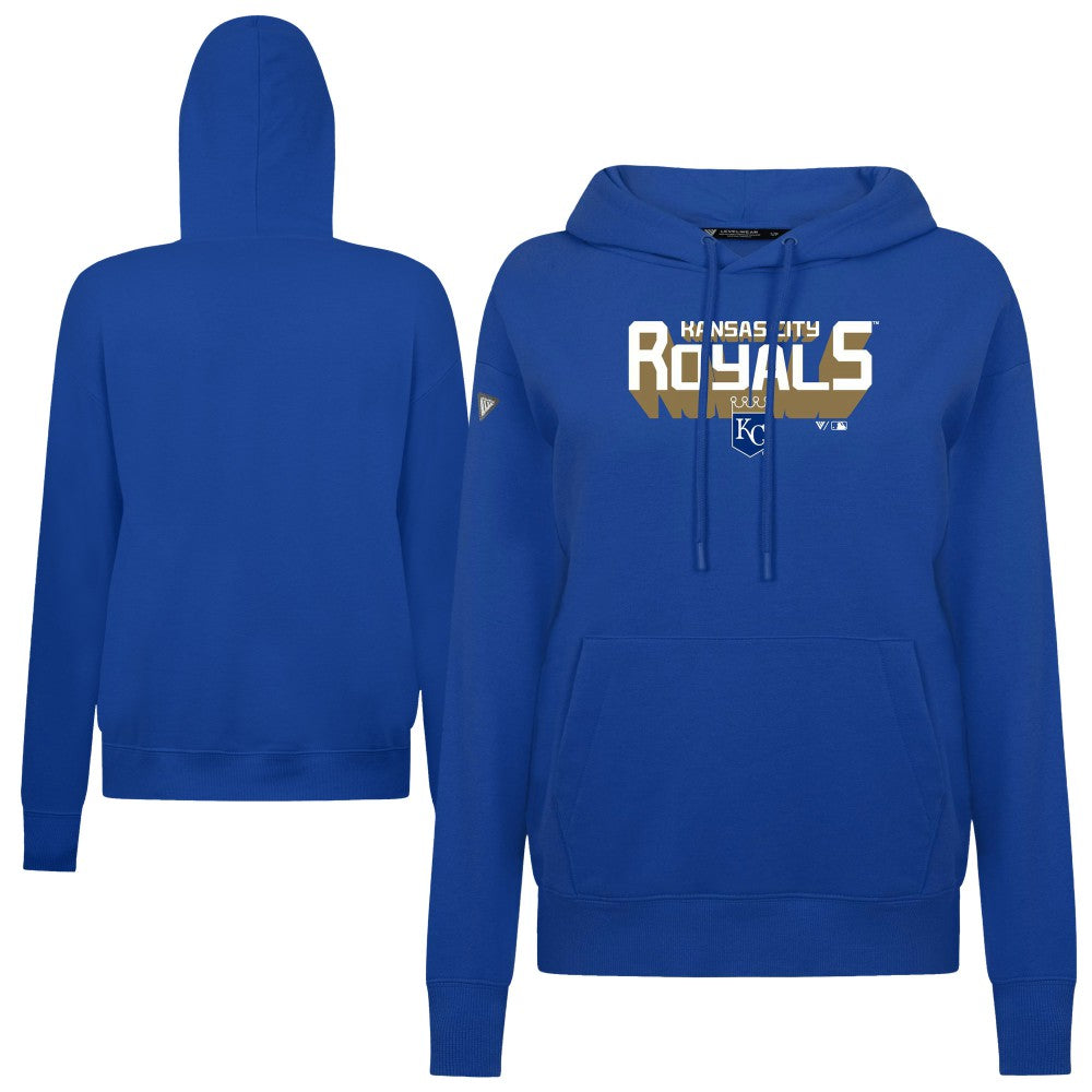 Kansas City Royals Levelwear Women's Adorn Retro 3D Pullover Hoodie - Royal