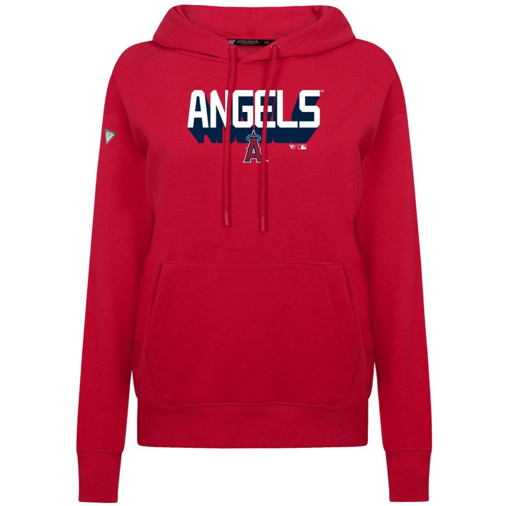 Los Angeles Angels Levelwear Women's Adorn Retro 3D Pullover Hoodie - Red