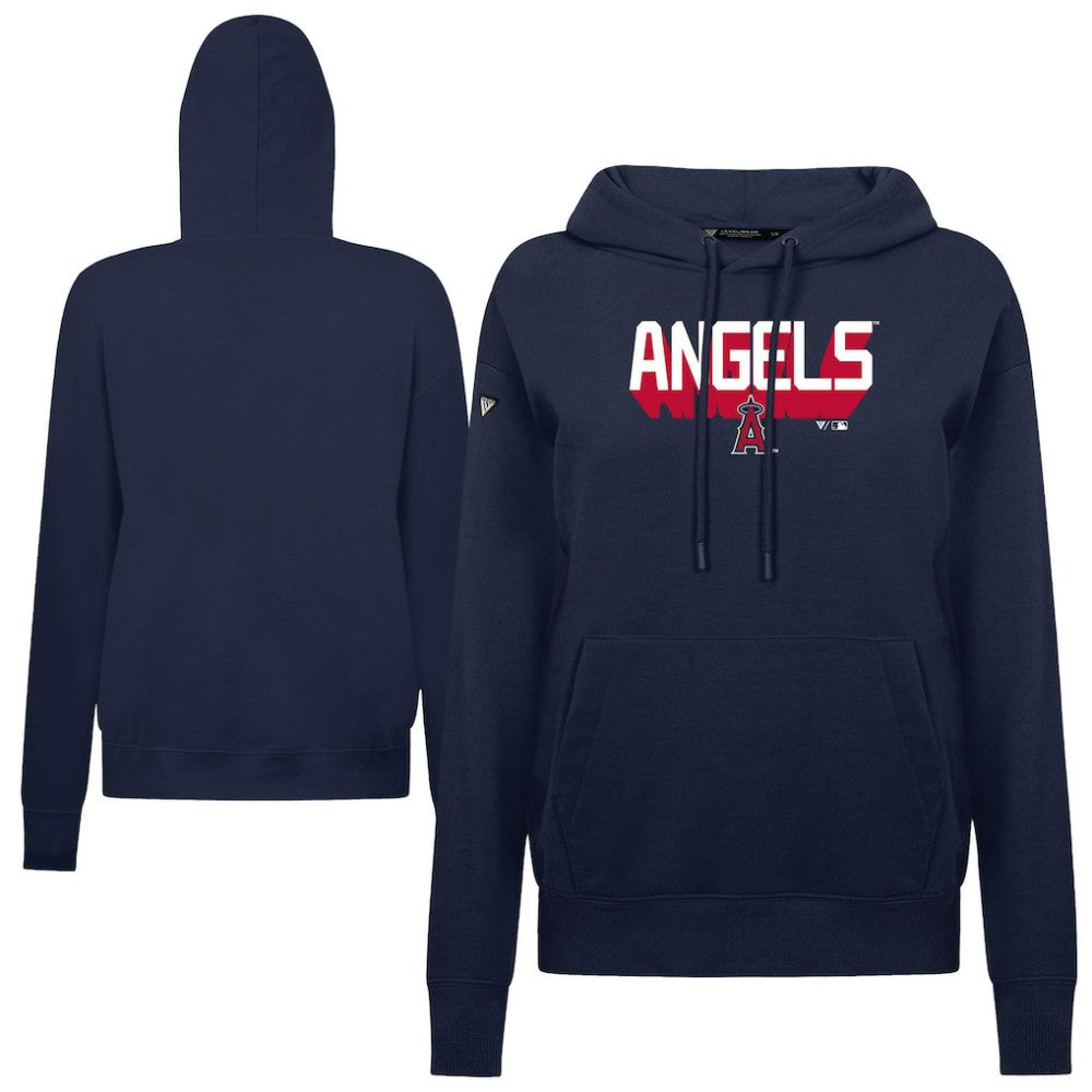 Los Angeles Angels Levelwear Women's Adorn Retro 3D Pullover Hoodie - Navy
