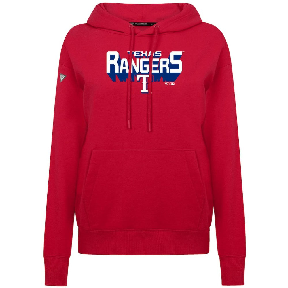 Texas Rangers Levelwear Women's Adorn Retro 3D Pullover Hoodie - Red