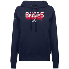Atlanta Braves Levelwear Women's Adorn Retro 3D Pullover Hoodie - Navy