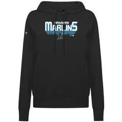 Miami Marlins Levelwear Women's Adorn Retro 3D Pullover Hoodie - Black