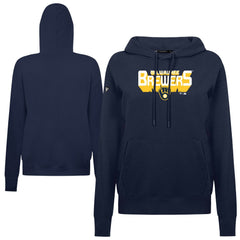 Milwaukee Brewers Levelwear Women's Adorn Retro 3D Pullover Hoodie - Navy