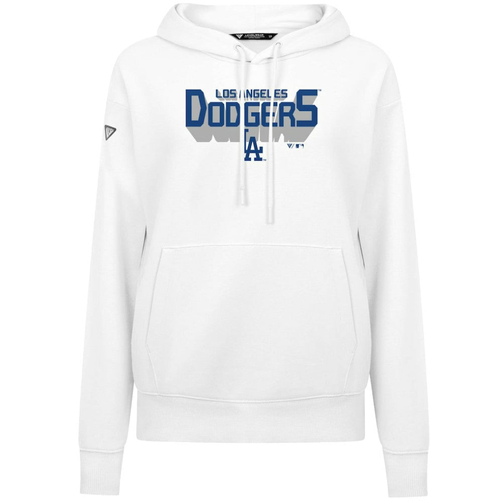 Los Angeles Dodgers Levelwear Women's Adorn Retro 3D Pullover Hoodie - White