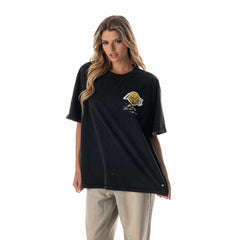 Los Angeles Lakers The Wild Collective Unisex Oversized Streetwear T-Shirt - Black for sale