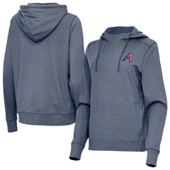 Arizona Diamondbacks Antigua Women's Justice Stars and Stripes Team Logo Pullover Hoodie - Heather Navy