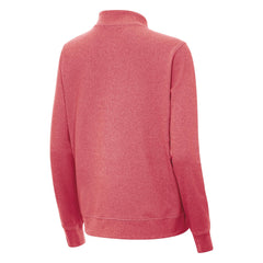 Miami Marlins Antigua Women's Crush Stars and Stripes Team Logo Quarter-Zip Pullover Top - Heather Red