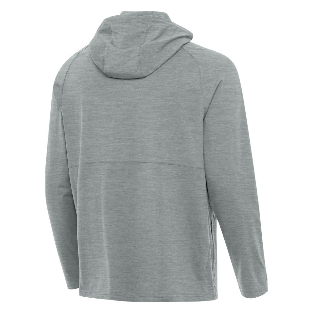 Pittsburgh Pirates Antigua Spikes Stars and Stripes Team Logo Quarter-Zip Pullover Hoodie - Heather Gray