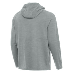 Pittsburgh Pirates Antigua Spikes Stars and Stripes Team Logo Quarter-Zip Pullover Hoodie - Heather Gray