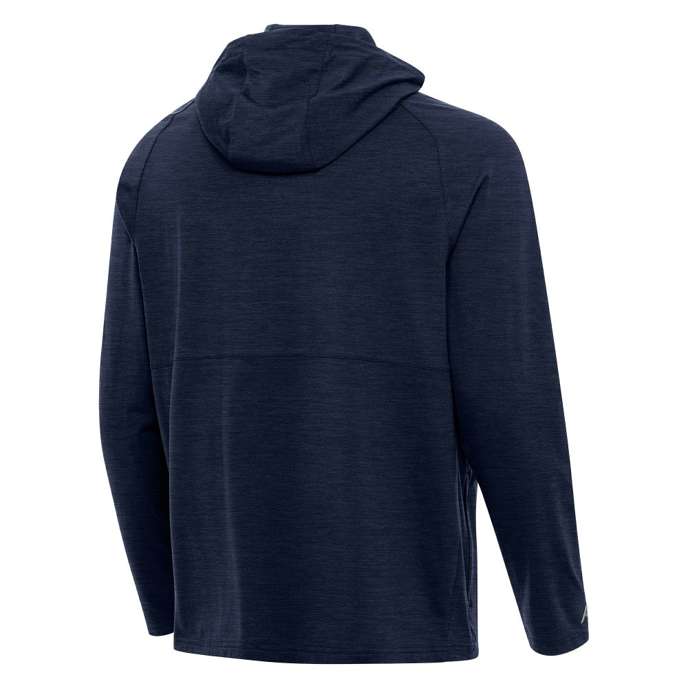 New York Mets Antigua Spikes Stars and Stripes Team Logo Quarter-Zip Pullover Hoodie - Heather Navy