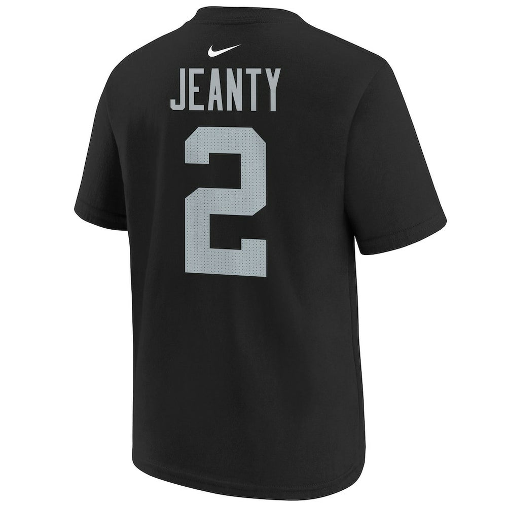 NFL Las Vegas Raiders Ashton Jeanty  Youth 2025 NFL Draft First Round Pick Name & Number T-Shirt