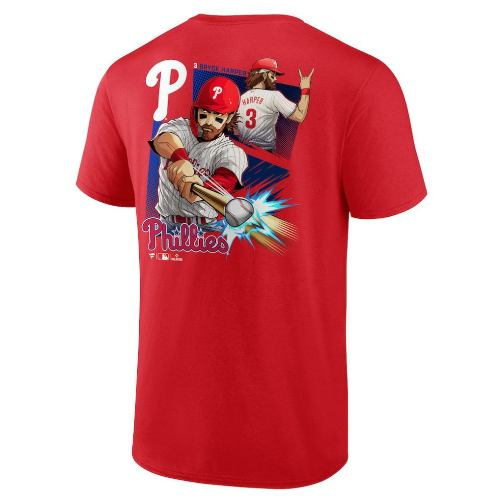 Bryce Harper Philadelphia Phillies Anime Player T-Shirt - Red