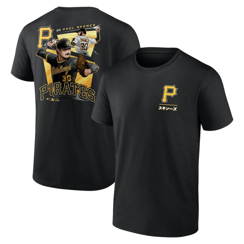Paul Skenes Pittsburgh Pirates Anime Player T-Shirt - Black