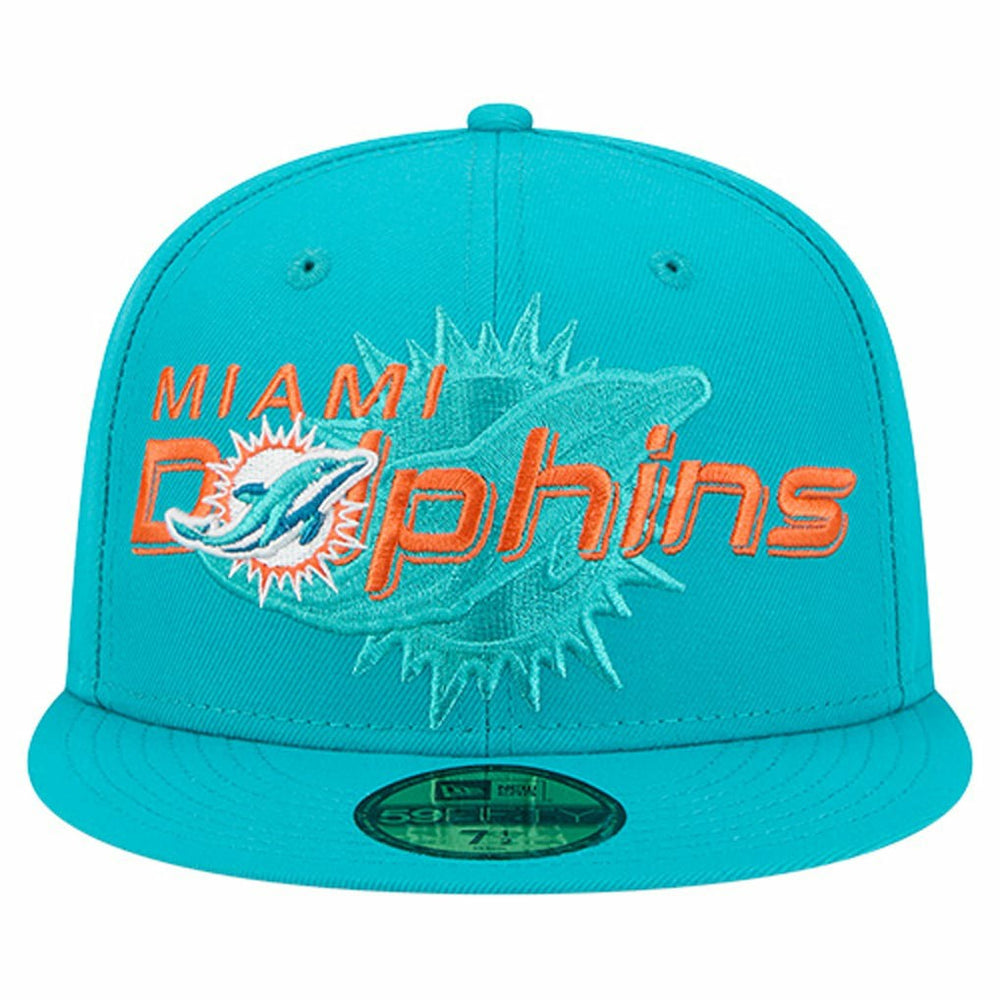 NFL Miami Dolphins Overlap Wordmark 59FIFTY Fitted Hat