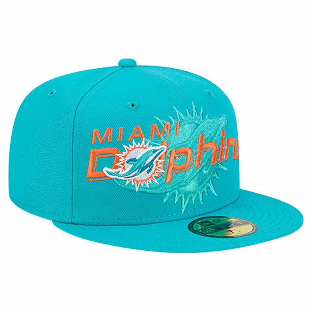 NFL Miami Dolphins Overlap Wordmark 59FIFTY Fitted Hat