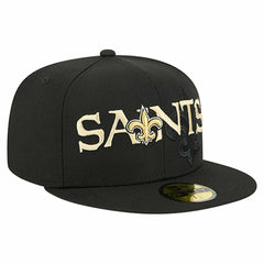 NFL New Orleans Saints Overlap Wordmark 59FIFTY Fitted Hat