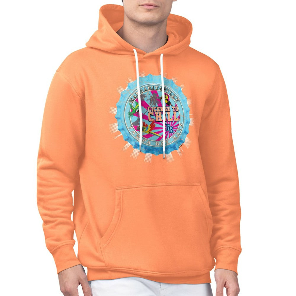 Tampa Bay Rays Margaritaville Chill Bottle Cap Fleece Pullover Hoodie - Orange